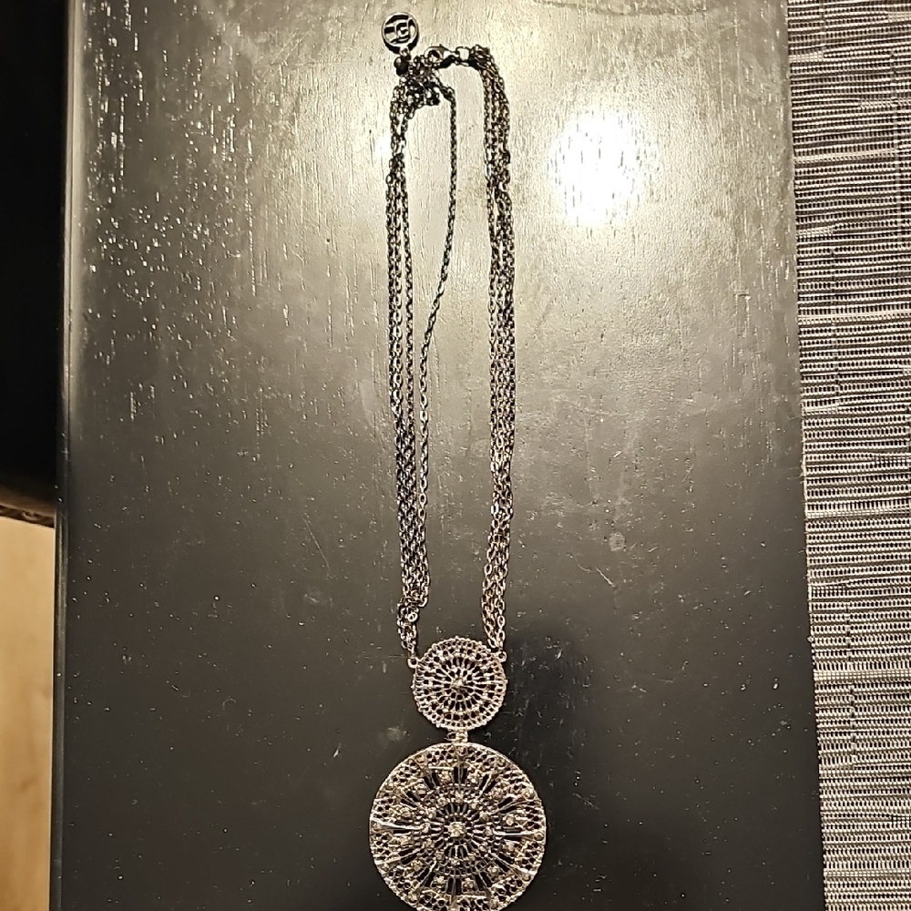 Intricate Silver Medallion Necklace